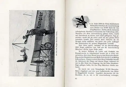 Luftfahrt Geschichte Flugpionier Helmuth Hirth Schwabenflug Oberrheinflug 1915