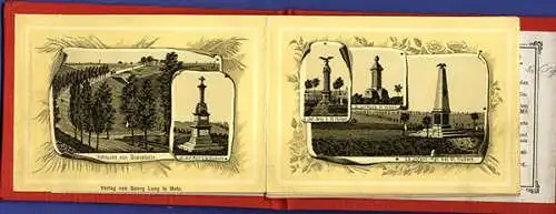 Elsaß Lothringen Metz Krieg Denkmal Schlachtfelder altes Leporello Album 1890