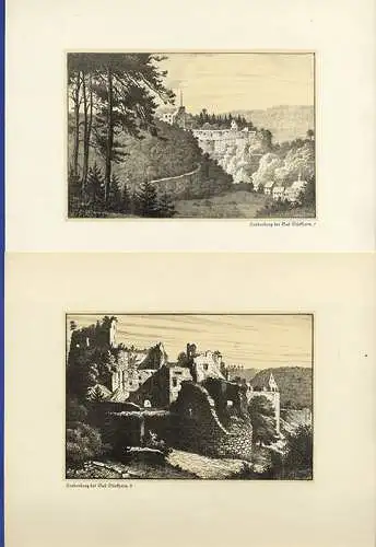 Rhein Pfalz Burgen Georg Rothgeb 18 Zeichnungen Kunst Grafik Bildermappe 1920