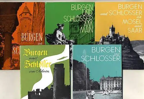 Deutschland Mittelalter Burgen am Main Rhein Taunus Mosel Saar 5 Bücher 