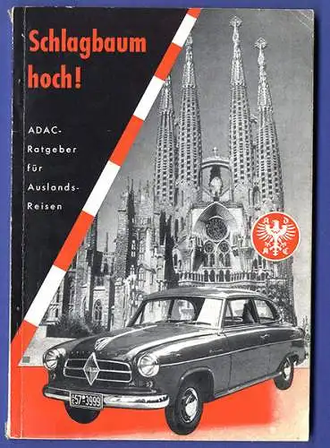 Deutschland Europa Auto ADAC Straßen Führer Ratgeber für Auslandsreisen 1955