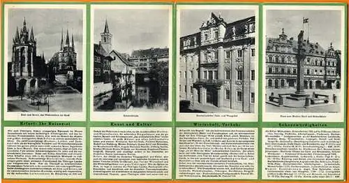 Thüringen Erfurt Stadt Geschichte Architektur Panorama Falt Prospekt 1936