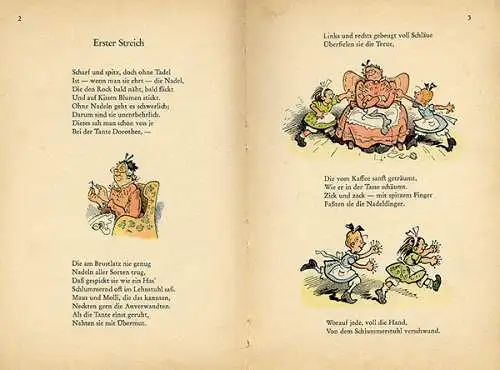 Lustige Mädchen Streiche Wilhelm Busch Art Bilderbuch Geschichten Comic 1925