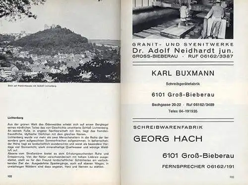 Hessen Kreis Dieburg Umstadt Münster Groß Biberau Geschichte Wirtschaft 1971