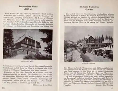 Baden Schwarzwald Bühl Hornisrinde Hundseck Mummelsee Wanderbuch 1951