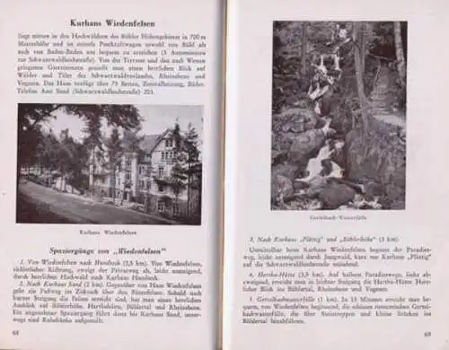 Baden Schwarzwald Bühl Hornisrinde Hundseck Mummelsee Wanderbuch 1951