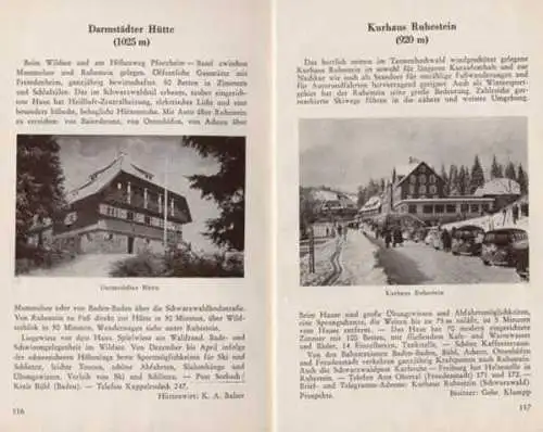 Baden Schwarzwald Bühl Hornisrinde Hundseck Mummelsee Wanderbuch 1951