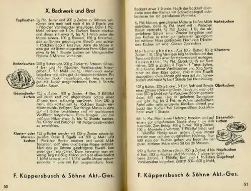 Gelsenkirchen Kochen Backen Küppersbusch Gasherd Werbung Reklame Kochbuch 1930