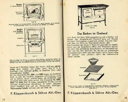 Gelsenkirchen Kochen Backen Küppersbusch Gasherd Werbung Reklame Kochbuch 1930