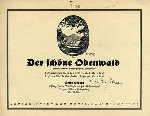 Hessen Otzberg Hering Zell Malchen Zwingenberg Odenwald Kunst Grafik Mappe 1925