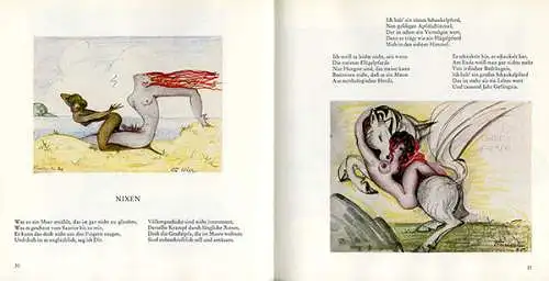 Kunst Grafik Expressionismus Hermann Finsterlin Sex Erotik Bilderbuch  1970