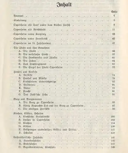 Rheinhessen Stadt Oppenheim Geschichte Mittelalter Chronik Heimatbuch 1925