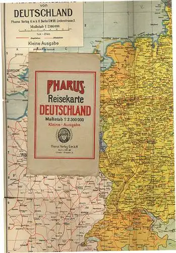 Alte Landkarte Deutsches Reich Pharus Reisekarte Deutschland um 1920