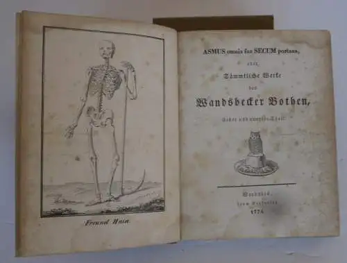 Hamburg Literatur Wandsbecker Bote Matthias Claudius Werke 8 Bände Kupfer 1844