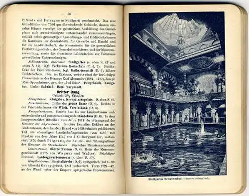 Württemberg Stuttgart Neckar Hotel Marquardt Stadt Führer Stadtplan 1902