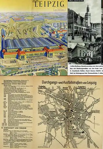 Sachsen Messe Stadt Leipzig Stadtplan Straßenverzeichnis Werbeheft 1935