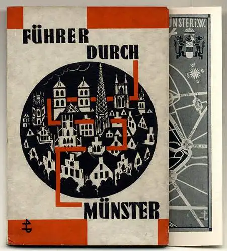 Rhein Westfalen Münster Stadt Geschichte Baukunst Stadtplan Reiseführer 1937