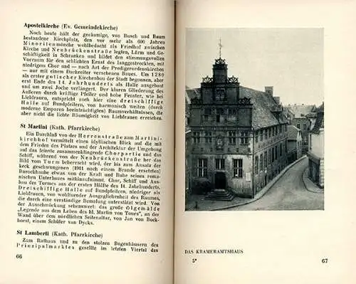 Rhein Westfalen Münster Stadt Geschichte Baukunst Stadtplan Reiseführer 1937