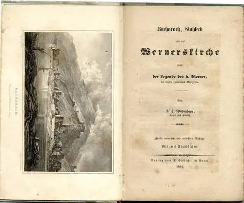 Rhein Bacharach Stahleck Wernerskirche Heiliger Werner Märtyrer Buch 1854