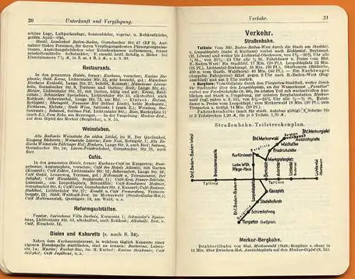 Schwarzwald Kurort Baden Baden Geschichte Heilquellen Verkehr Reiseführer 1932