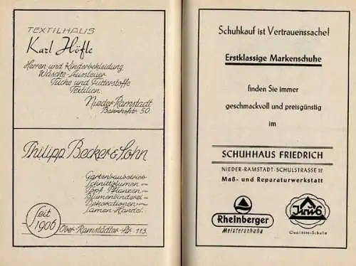 Hessen Darmstadt 750 Jahre Nieder Ramstadt Geschichte Chronik Festschrift 1950 