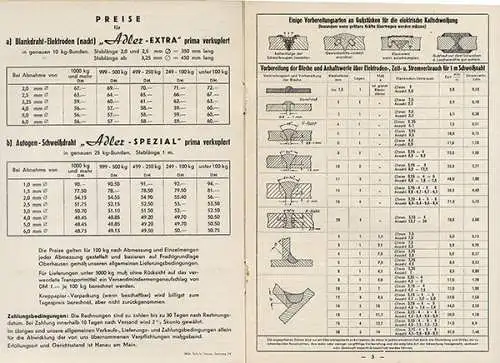 Alte Werbung Reklame Adler Elektroden Schweißstäbe Drahtwerke Hanau 1949