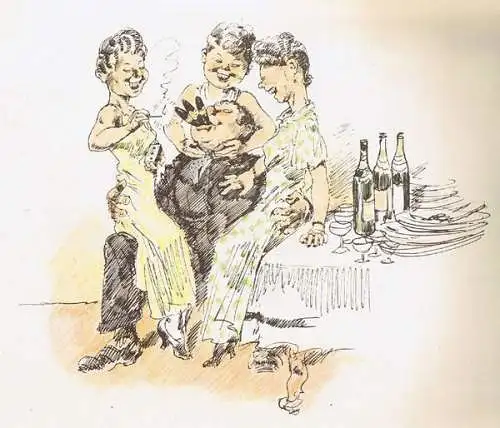 Kunst Grafik Karikatur Zeichnungen Sprichwörter Robert Högfeldt Bilderbuch 1957