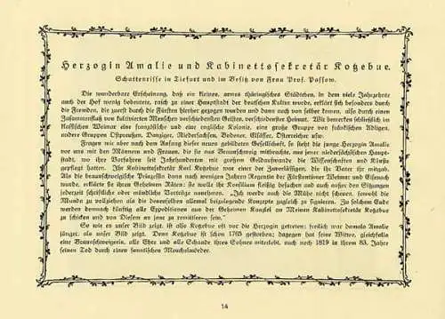 Thüringen Alt Weimar Stadt Geschichte Baukunst Kultur Goethezeit Klassik 1912