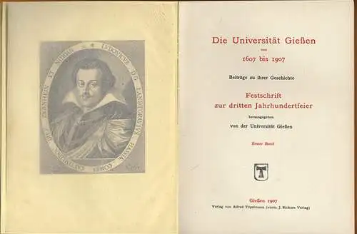 Hessen Studentika Universität Gießen 300 Jahr Feier Festschrift 2 Bände 1907