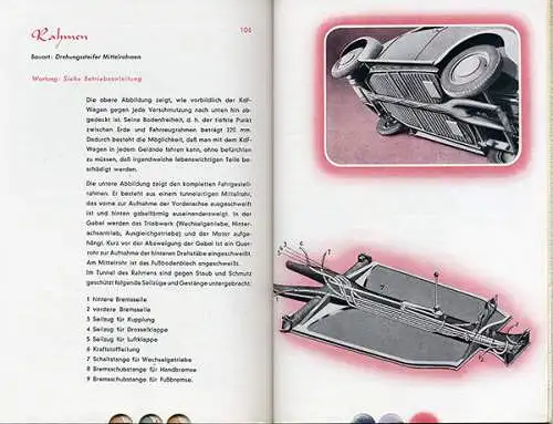 Deutsches Reich KDF Wagen Technik Betrieb Motor Bremsen Licht Handbuch 1938