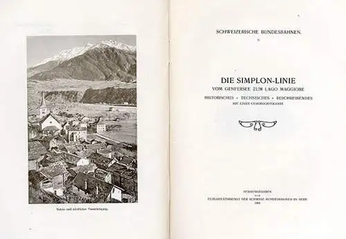 Schweiz Eisenbahn Tourismus Genf Alpenbahn Simplon Tunnel Linie Reiseführer 1908