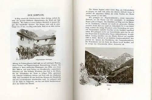 Schweiz Eisenbahn Tourismus Genf Alpenbahn Simplon Tunnel Linie Reiseführer 1908