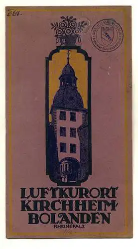 Rhein Pfalz Kurort Kirchheimbolanden Stadt Geschichte Fremdenverkehr Führer 1920