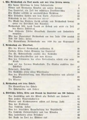 Hessen Odenwald Lautertal Geschichte Chronik von Reichenbach Buch 1936