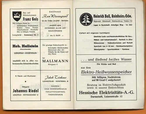 Hessen Groß Umstadt Otzberg Lengfeld Wasserleitung Chronik Festschrift 1950