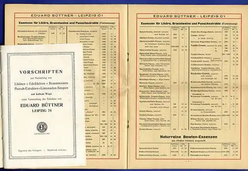 Leipzig Alkohol Branntwein Likör Punsch Limonade Herstellung Rezeptbuch 1929