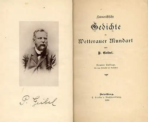 Hessen Wetterau Peter Geibel Verse Gedichte Sprache Mundart Buch 1903