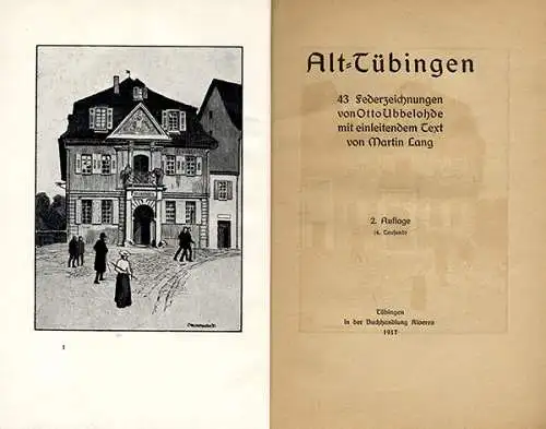 Württemberg Alt Tübingen gezeichnet von Otto Ubbelohde Kunst Grafik Buch 1917