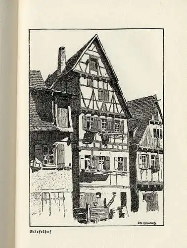 Württemberg Alt Tübingen gezeichnet von Otto Ubbelohde Kunst Grafik Buch 1917