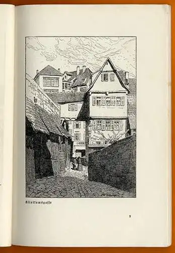 Württemberg Alt Tübingen gezeichnet von Otto Ubbelohde Kunst Grafik Buch 1917