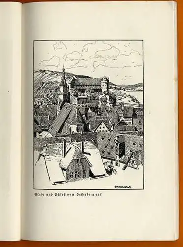 Württemberg Alt Tübingen gezeichnet von Otto Ubbelohde Kunst Grafik Buch 1917