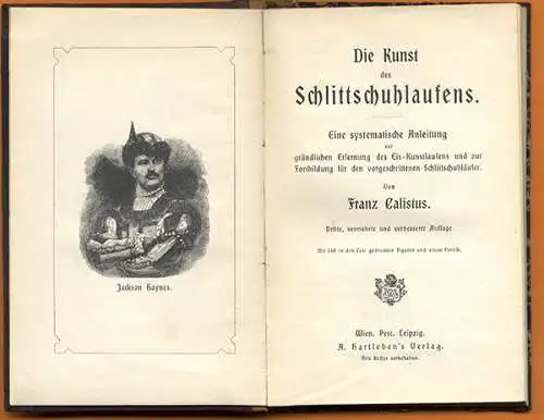 Sport Wintersport Schlittschuh Kunst Eislauf Technik Figuren Lehrbuch 1900