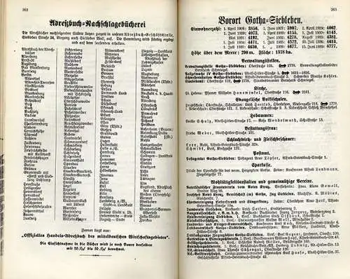 Thüringen Handel Wirtschaft Einwohner Adressbuch Gotha mit Siebleben 1940