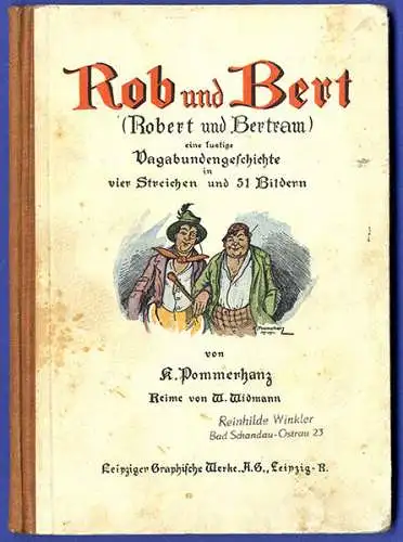 Rob und Bert Vagabunden Streiche Wilhelm Busch Bilderbuch Comic Art 1925