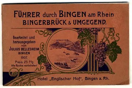 Rhein Bingen Bingerbrück Niederwald alter Reiseführer 1907