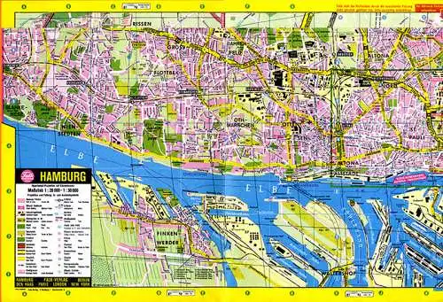 Hamburg Sparkasse Riesen Falk Stadtplan Straßenverzeichnis Sonderkarten 1969