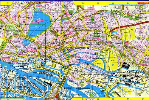 Hamburg Sparkasse Riesen Falk Stadtplan Straßenverzeichnis Sonderkarten 1969