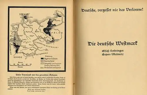 Deutschland Weltkrieg Versailler Vertrag Verlorene Gebiete Geraubtes Land 1920