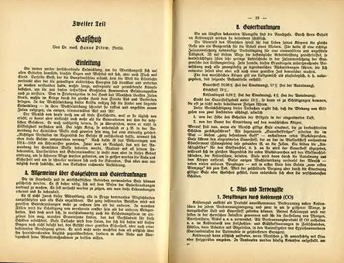 Deutschland Weltkrieg Luftschutz Gasschutz Erste Hilfe Notfall Medzin Buch 1938