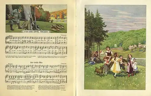 Sang und Klang Kinder Lieder Bilderbuch Kunst Grafik illustriert Paul Hey 1909